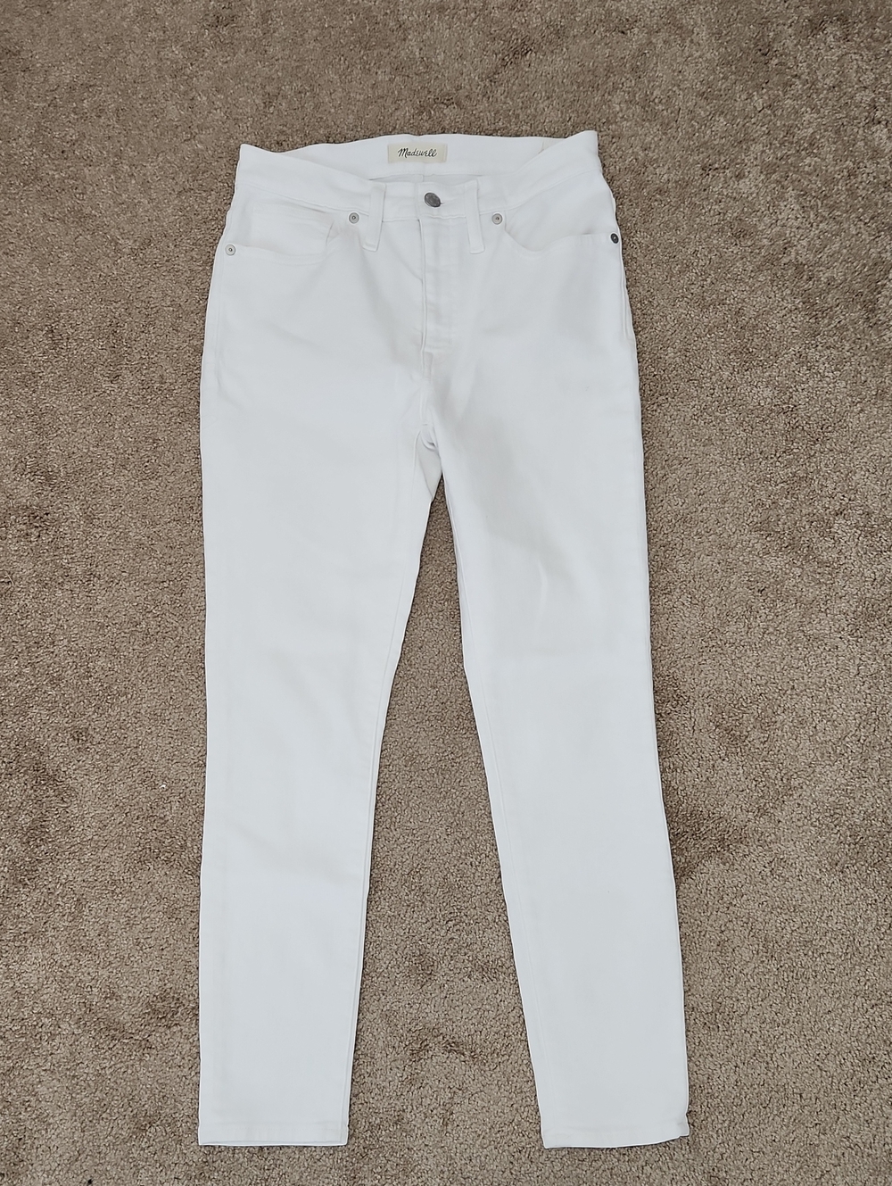 Madewell 9" Midrise Skinny Crop 27 White Jeans Preppy